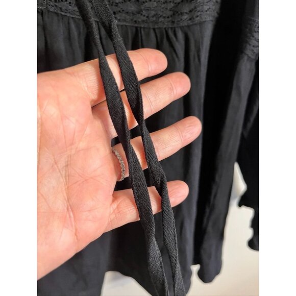 Torrid Floral Lace Babydoll Top 3X Black Peplum Boho Western Neutral Minimalist - Picture 3 of 10